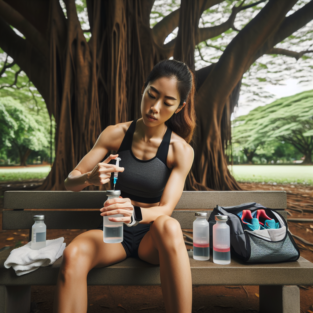 Proper use of bactericidal water injections during physical activity